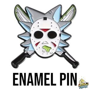 Rick and Morty x Jason Voorhees Enamel Pin – Horror Crossover​​
